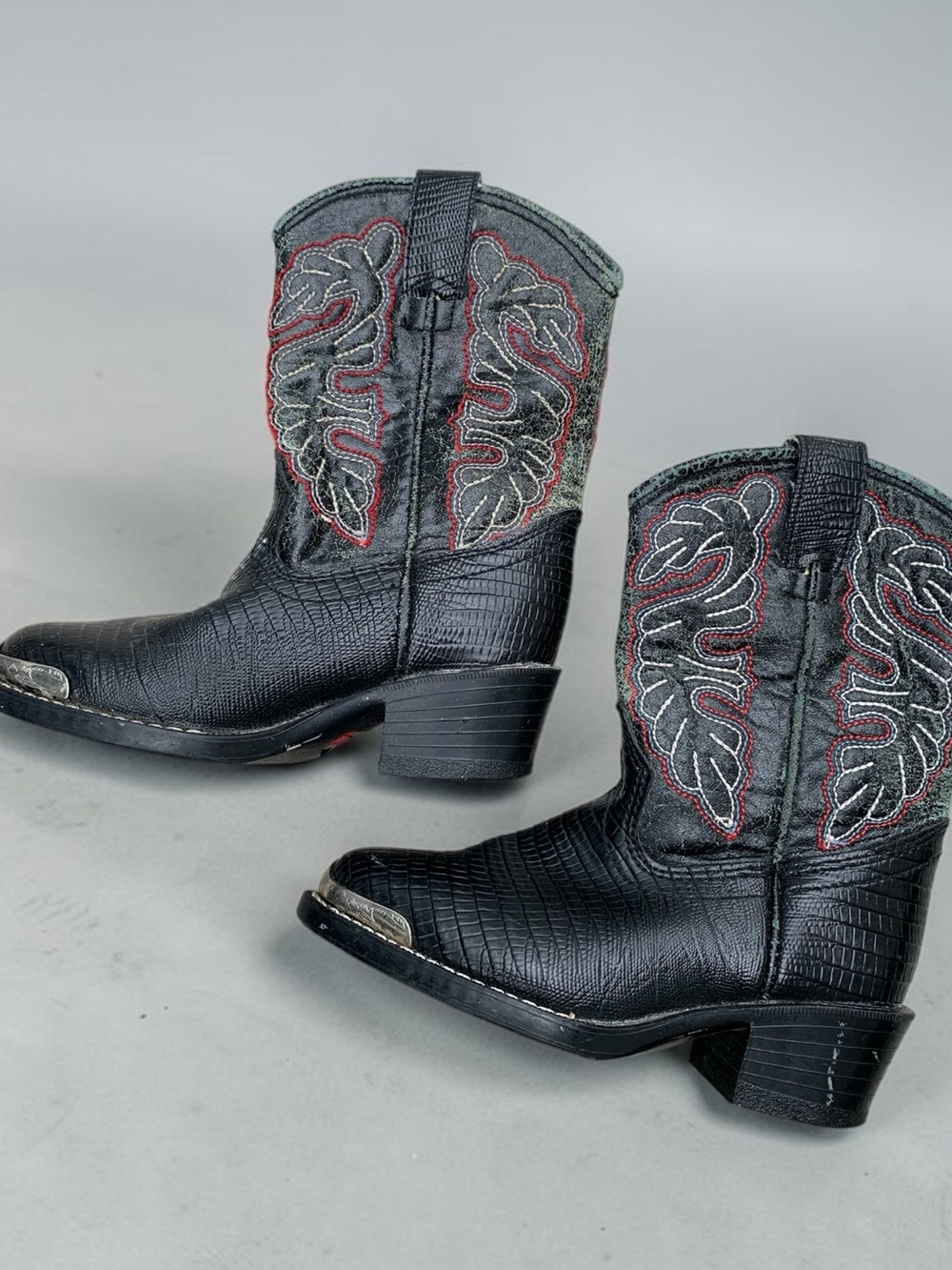 Laredo Kids Black Embroidered Western Boots 8.5